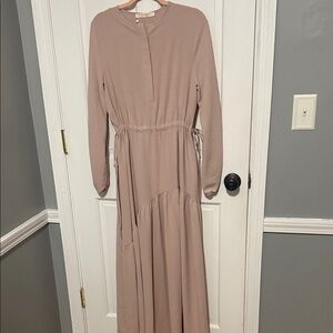 Chic Long Sleeve Taupe Dress